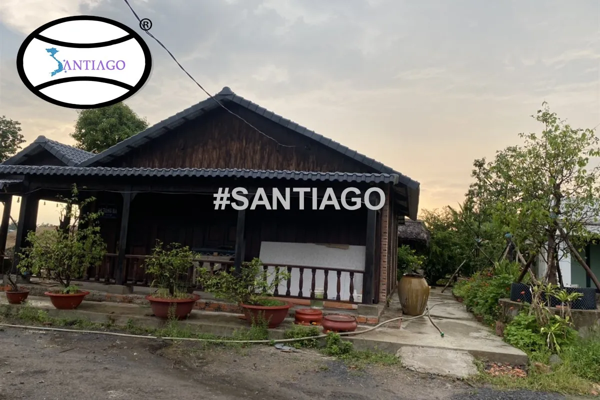 Nhà gỗ lợp ngói nhựa Santiago màu xám
